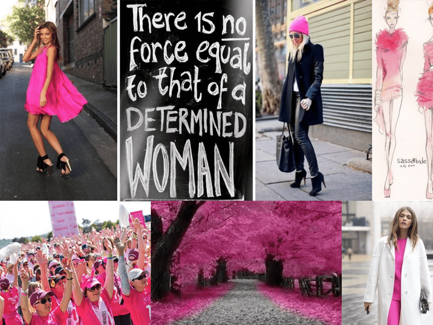 A collage of women 's march images.