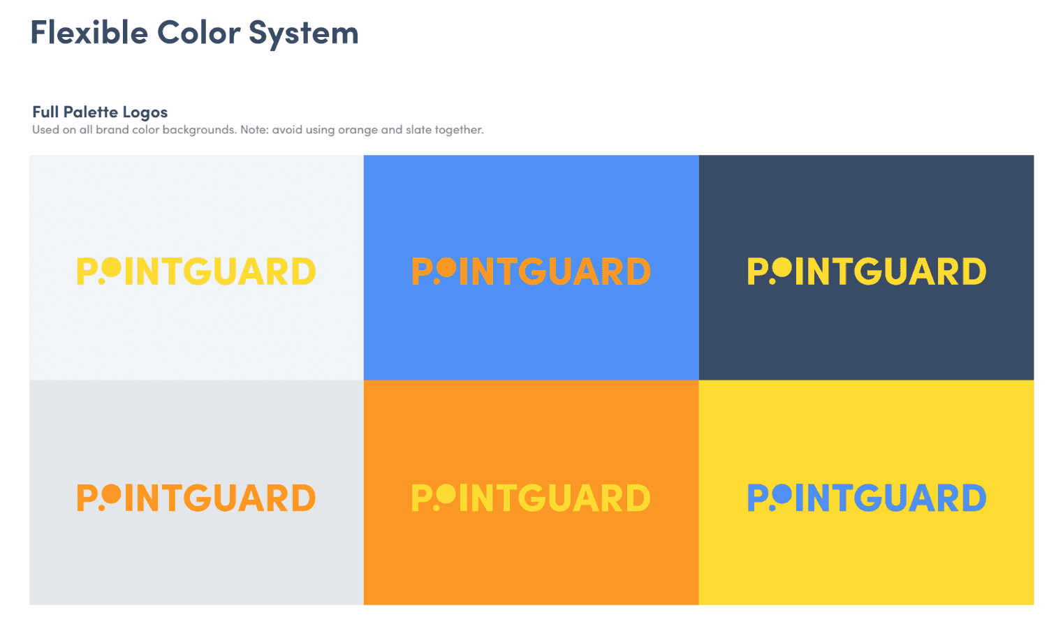 A color system with four colors and three different types of font.