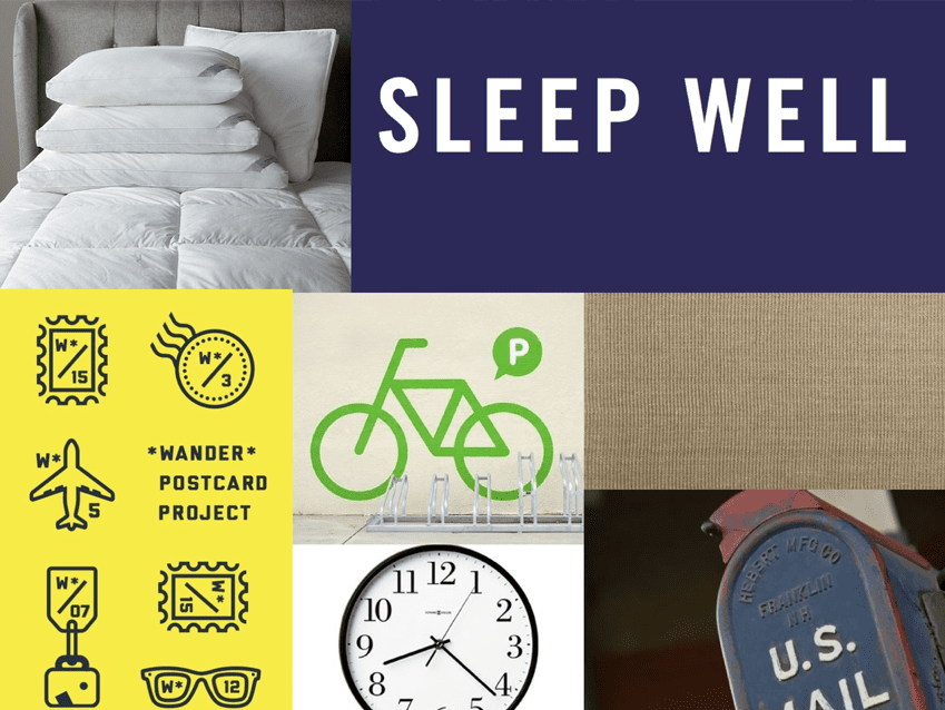 A collage of different types of sleep well signs.